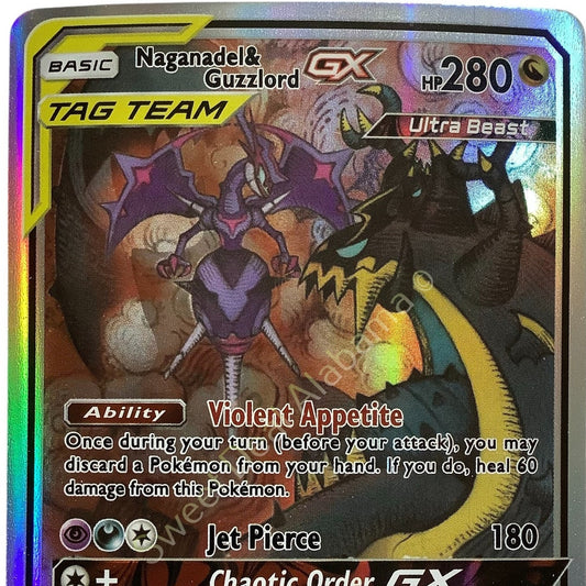 Naganadel & Guzzlord GX 224/236 Ultra Rare Tag Team Sun & Moon Holofoil Proxy
