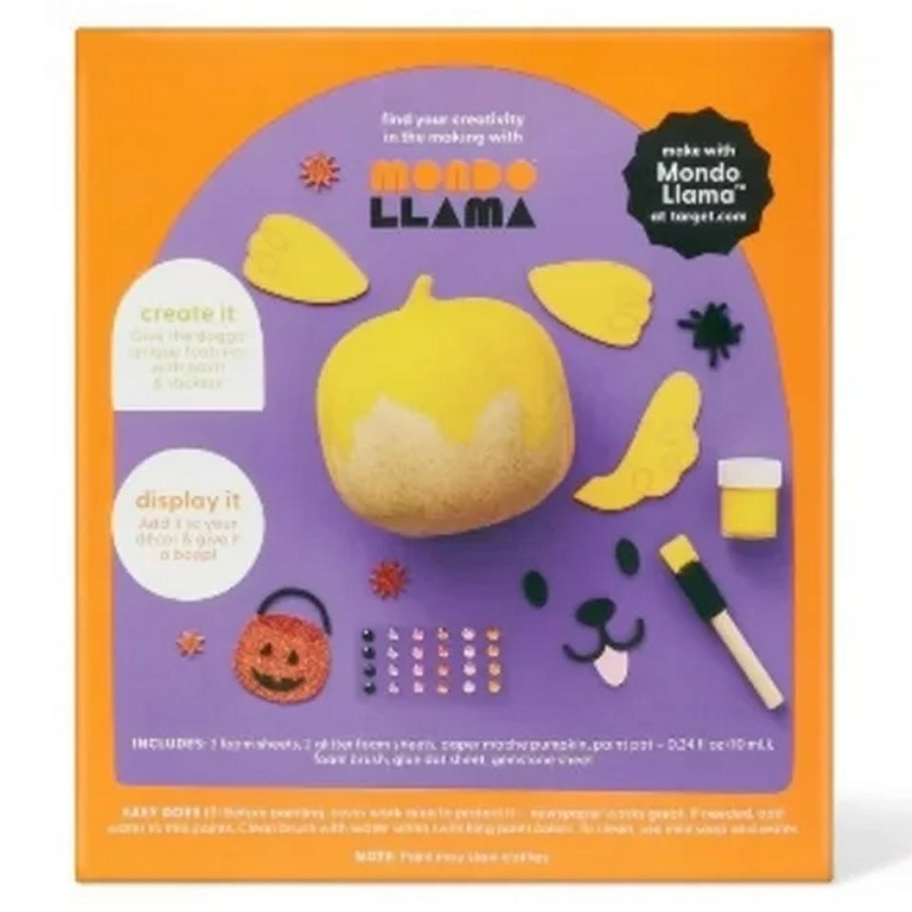 Kids Crafts - 4pk Paper Mache Dog Pumpkin Painting Kit – Mondo Llama
