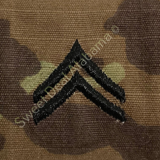 U.S. Army Corporal (E-4) OCP Rank Uniform Insignia, Multi-Camo, 2x2, Hook-n-Loop