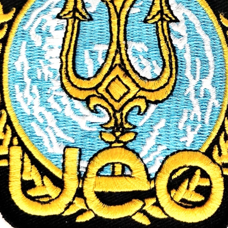 UEO seaQuest DSV Embroidered Patch Trident Emblem 3‑3/8" × 3‑1/4" Sew‑On