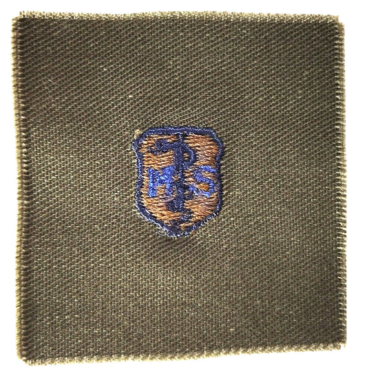 Vintage USAF Medical Service Qualification Device – Rod of Asclepius with “MS”, 2" x 2" Sew-On Patch