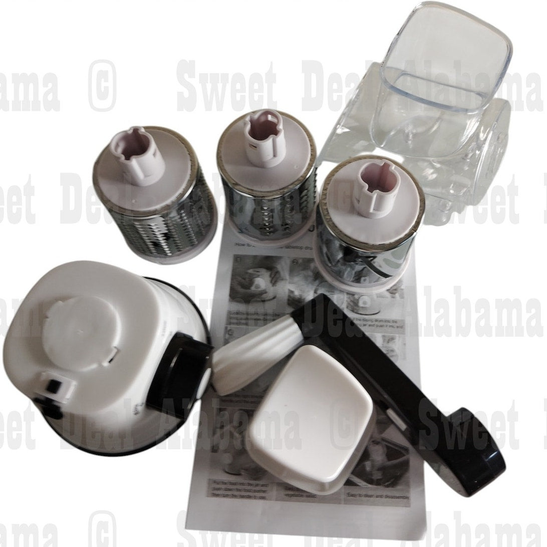 Manual Rotary Cheese Grater, Speed Round Tumbling Box Shredder, Vegetable Slicer