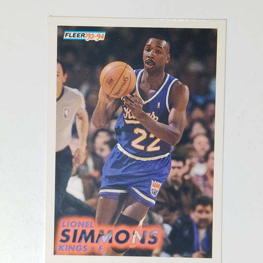 1993–94 Fleer Lionel Simmons #184 – Sacramento Kings – Forward – NBA Card