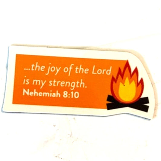 Nehemiah 8:10 Scripture Magnet Campfire Banner Christian Inspirational 2x1