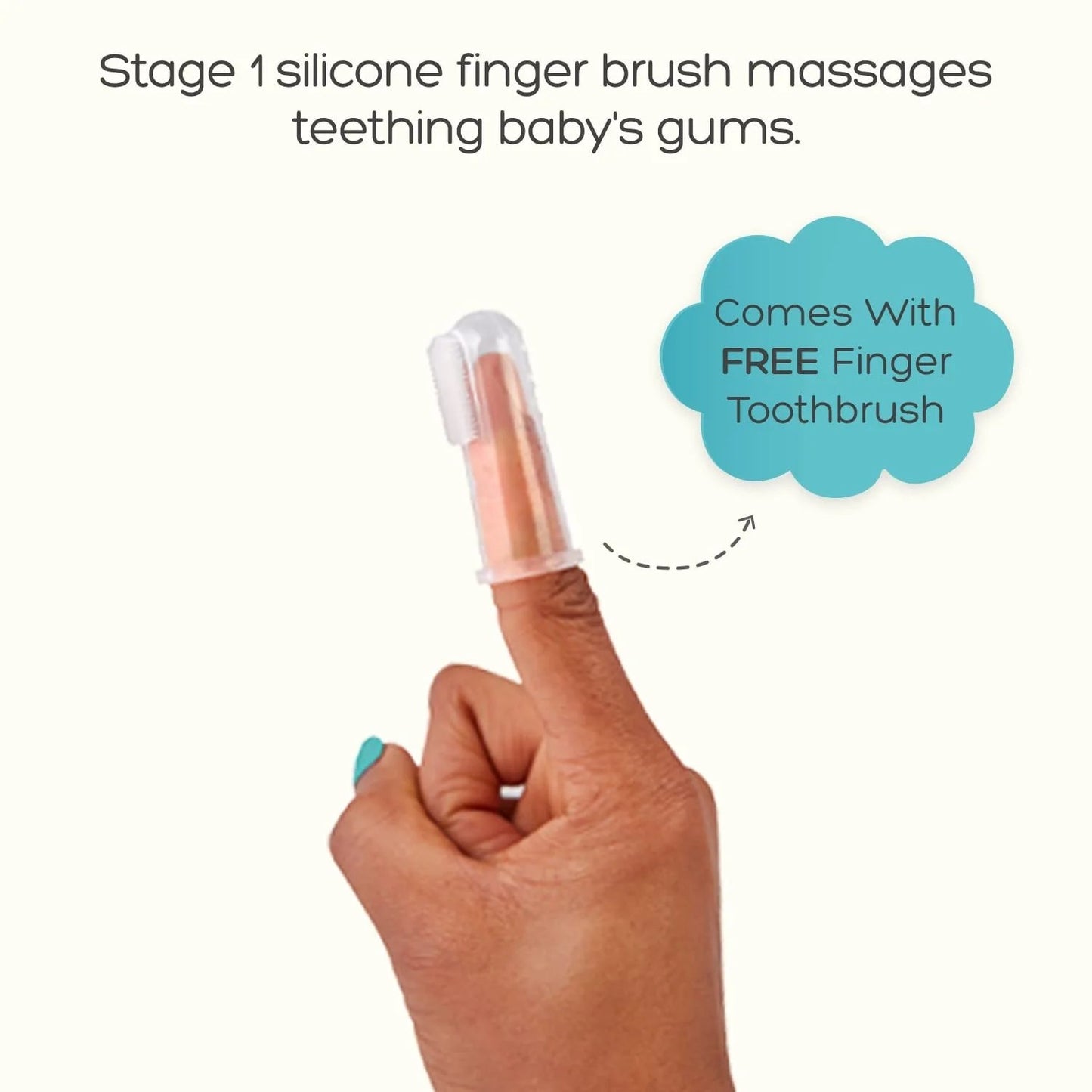 Baby Finger Toothbrush – BPA-Free & Phthalate-Free, Teal, 1 Pk, Infant & Toddler