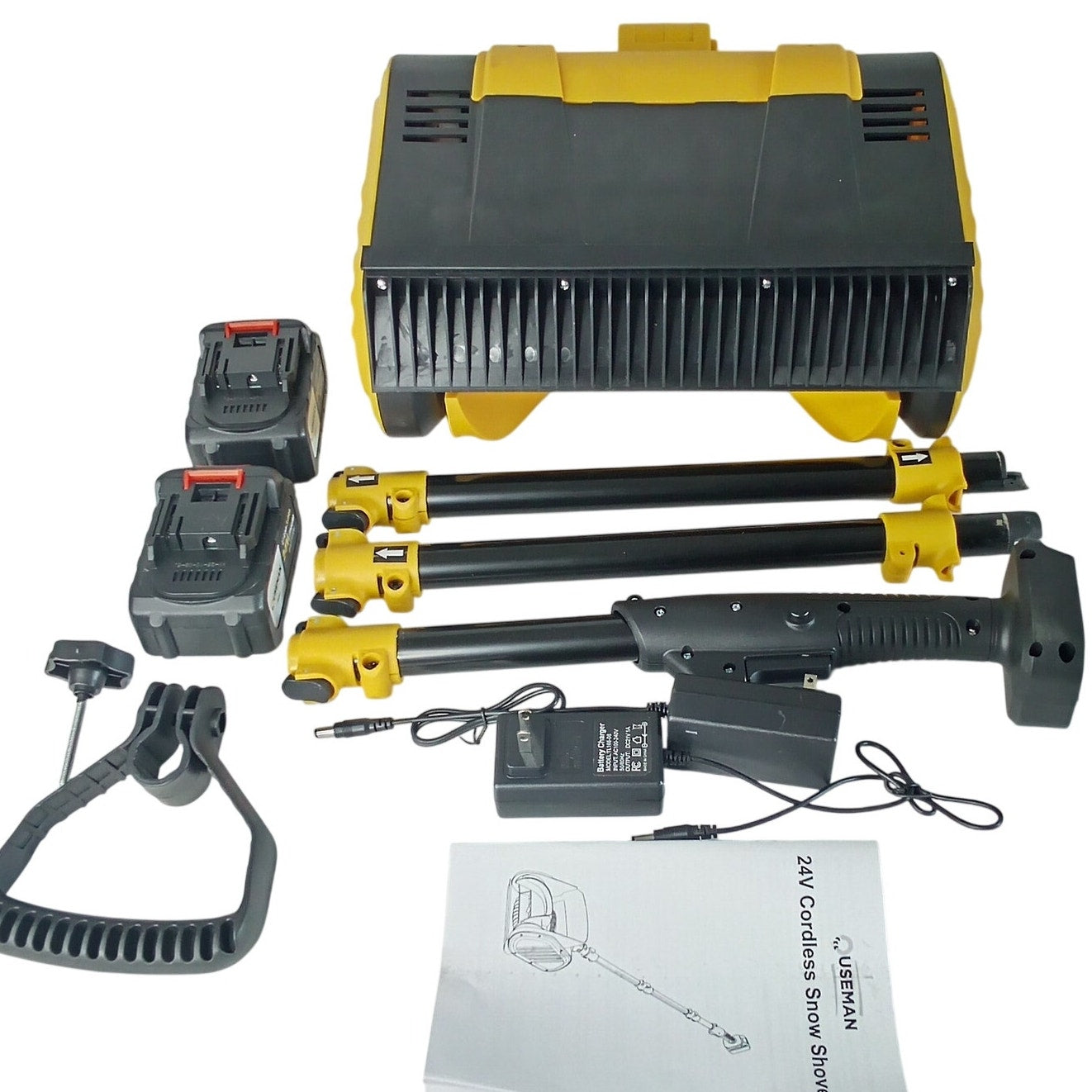 Cordless Snow Shovel – 13" 24V Electric Snow Blower – Dual Batteries – 21000 RPM