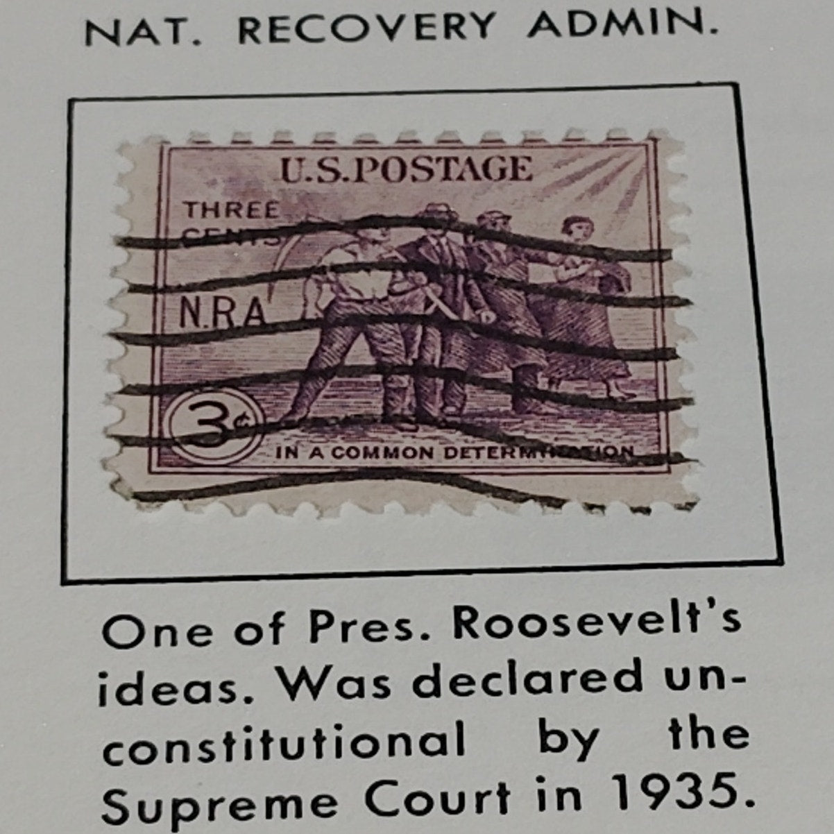 1933 3¢ NRA Stamp – “In a Common Determination” – Scott #732 – Canceled