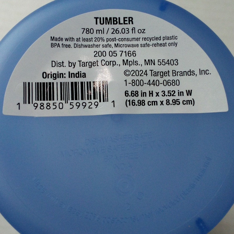 12-PK Room Essentials 26 fl oz Plastic Tall Tumblers – Cobalt