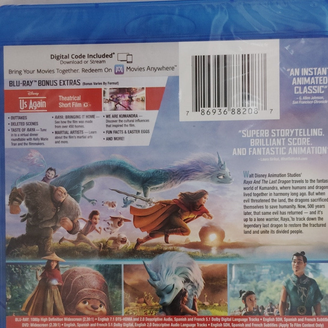 Disney Raya and the Last Dragon Multi-Screen Blu-ray DVD, NIP