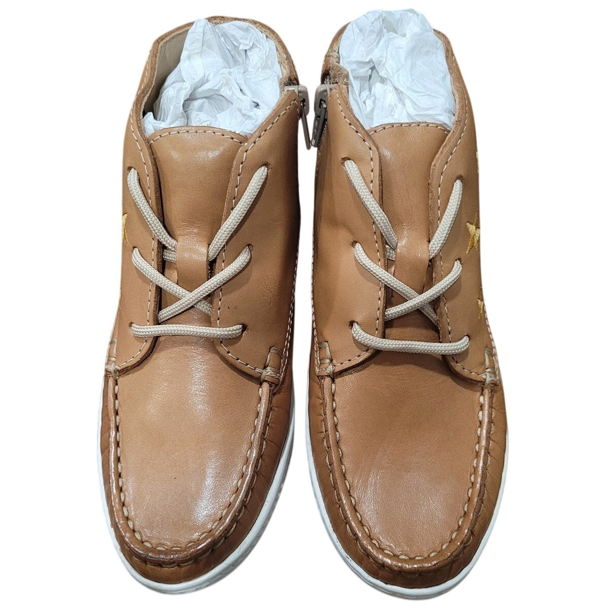 Marc Joseph New York Kids Tan Leather Ankle Boot – Star Detail, Size 13