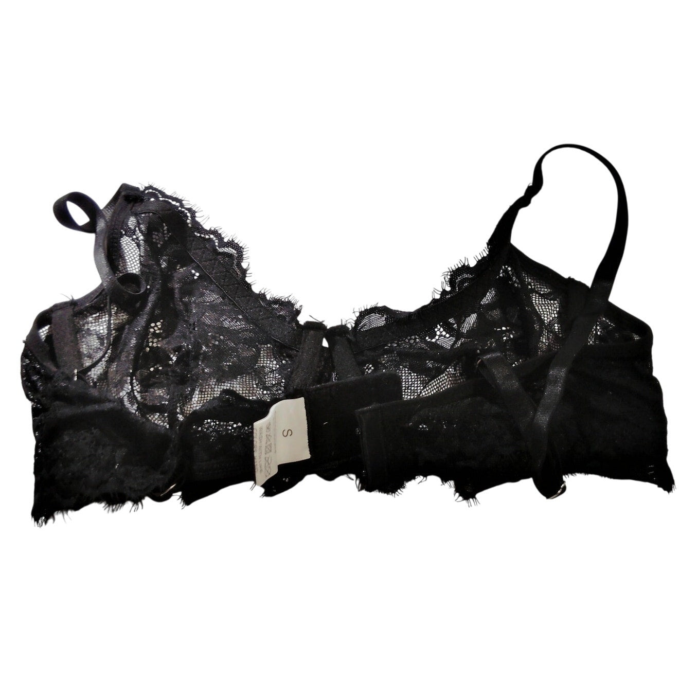 Avidlove Women’s Lace Floral Bikini Teddy Bra – Black – Small – NWOT