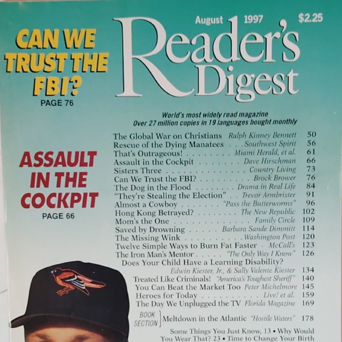 Reader's Digest August 1997 Cal Ripken Jr. Iron Man's Mentor Vintage Magazine