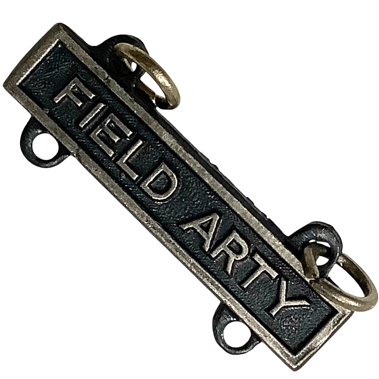 Military Qualification Bar, Field Arty, 1/2"H x 1"W, Silver w/ Black Background
