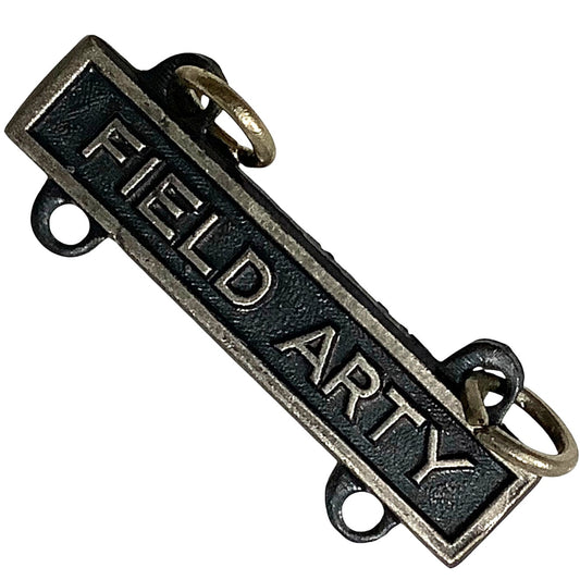 Military Qualification Bar, Field Arty, 1/2"H x 1"W, Silver w/ Black Background