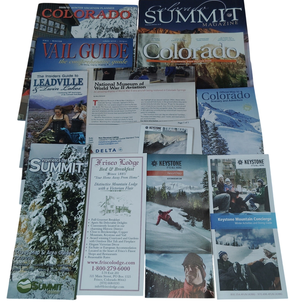 Colorado Travel Ephemera Lot - Keystone Vail Frisco Leadville Souvenirs 2010-11