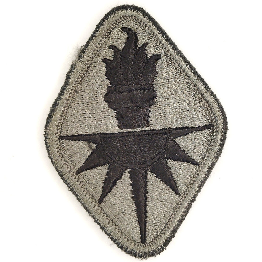 Vintage US Army Military Intelligence School Center ACU Patch Hook Backing 3"
