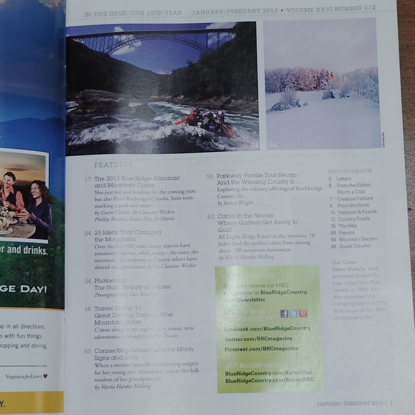 Blue Ridge Country Magazine - Jan/Feb 2013 Travel Guide & Mountain Almanac