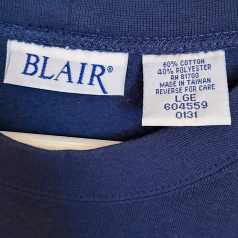 Blair Women's Navy Fleece Sweatshirt & Sweatpants 2-Piece Set Size Large