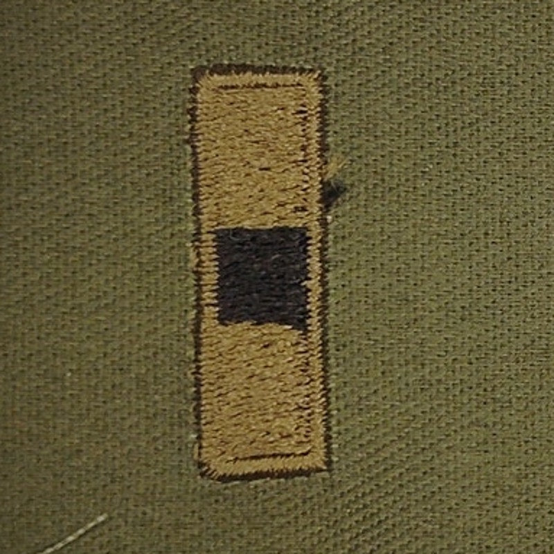 US Army WO1 Warrant Officer 1 Subdued OD Green Collar Device Patch Pair
