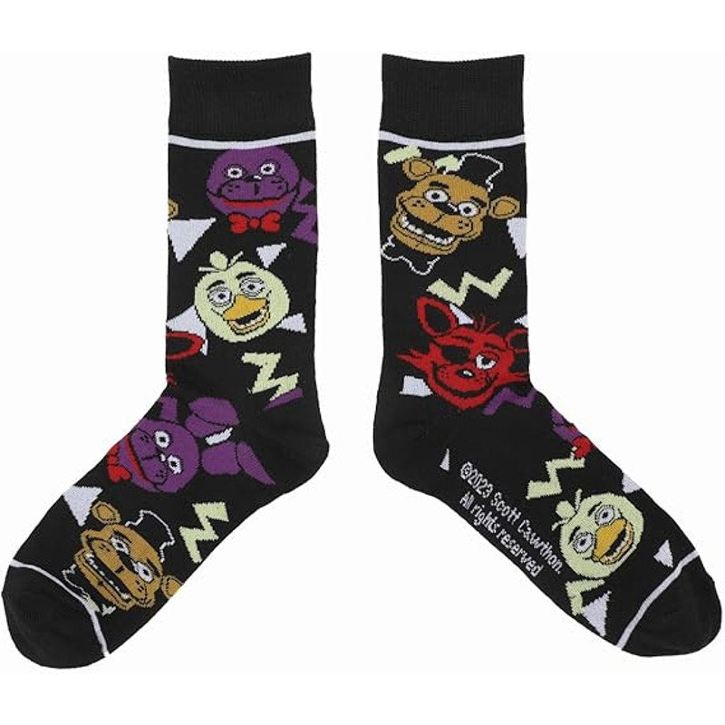 Five Nights at Freddy’s Adult Casual Crew Socks – 5-Pack, Multicolor