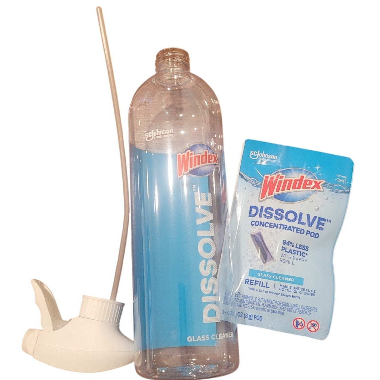 Windex Dissolve Pods Starter Kit – 1 Bottle + 1 Refill Pod – 0.28 fl oz
