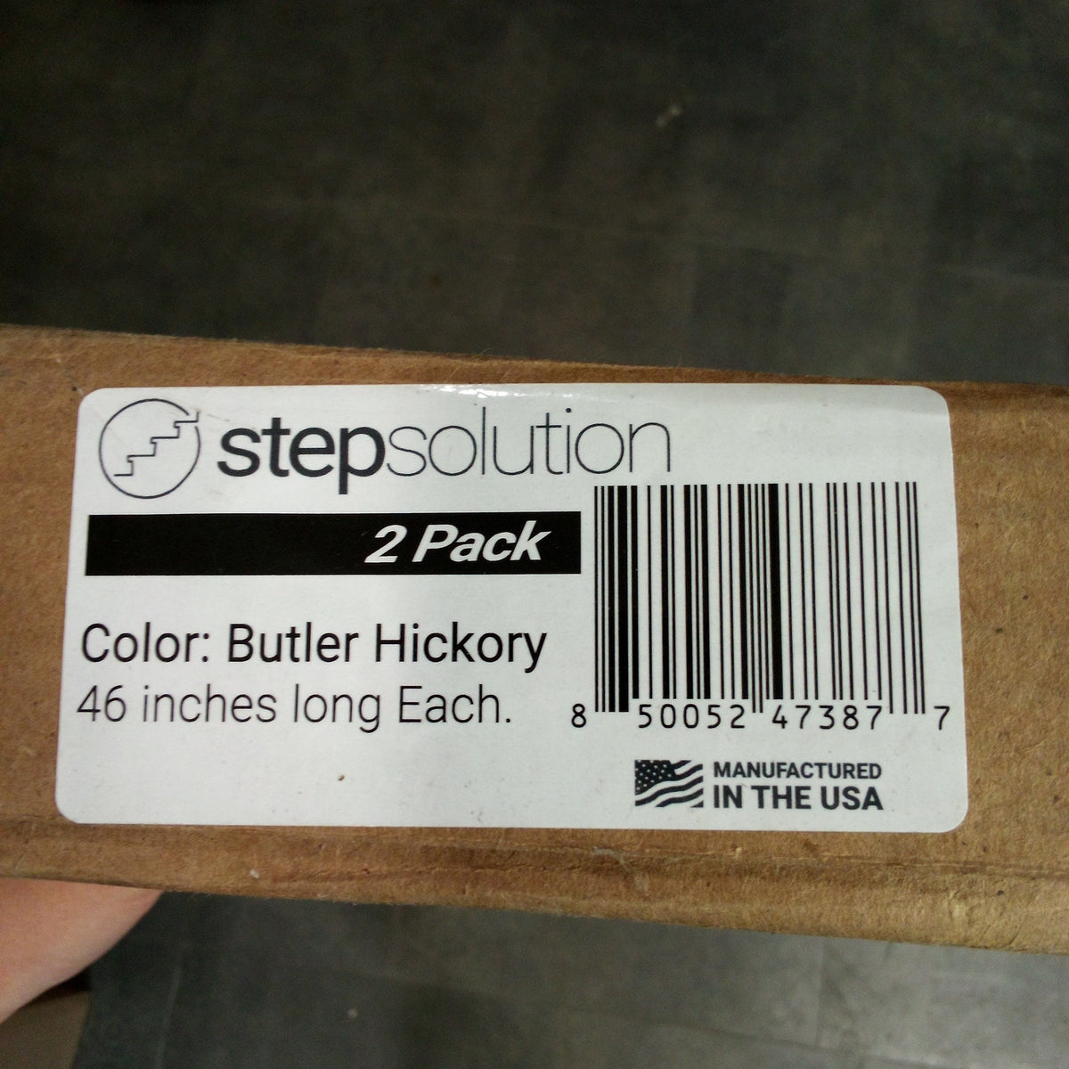 Step Solution Butler Hickory Vinyl Stair Tread 2-Pack 46 in. x 7 in. Non-Slip