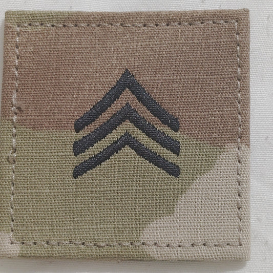 U.S. Army Sergeant (SGT) Rank Patch OCP Scorpion W2, 2" × 2" Sew‑On Device – E‑5