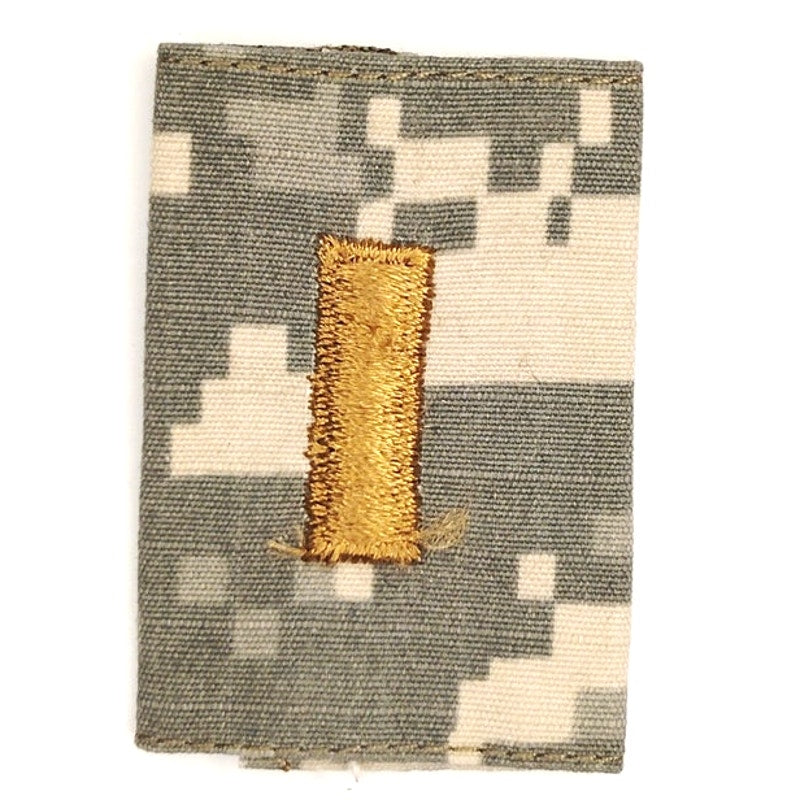 US Army 2LT O‑1 Rank Slip‑On Gold on ACU UCP Digital 2" × 1‑1/2"