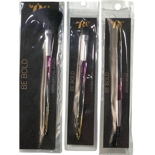 3-PK Beauty Essentials Makeup Brushes- Highlighting, Eyeliner, & Spoolie Brushes