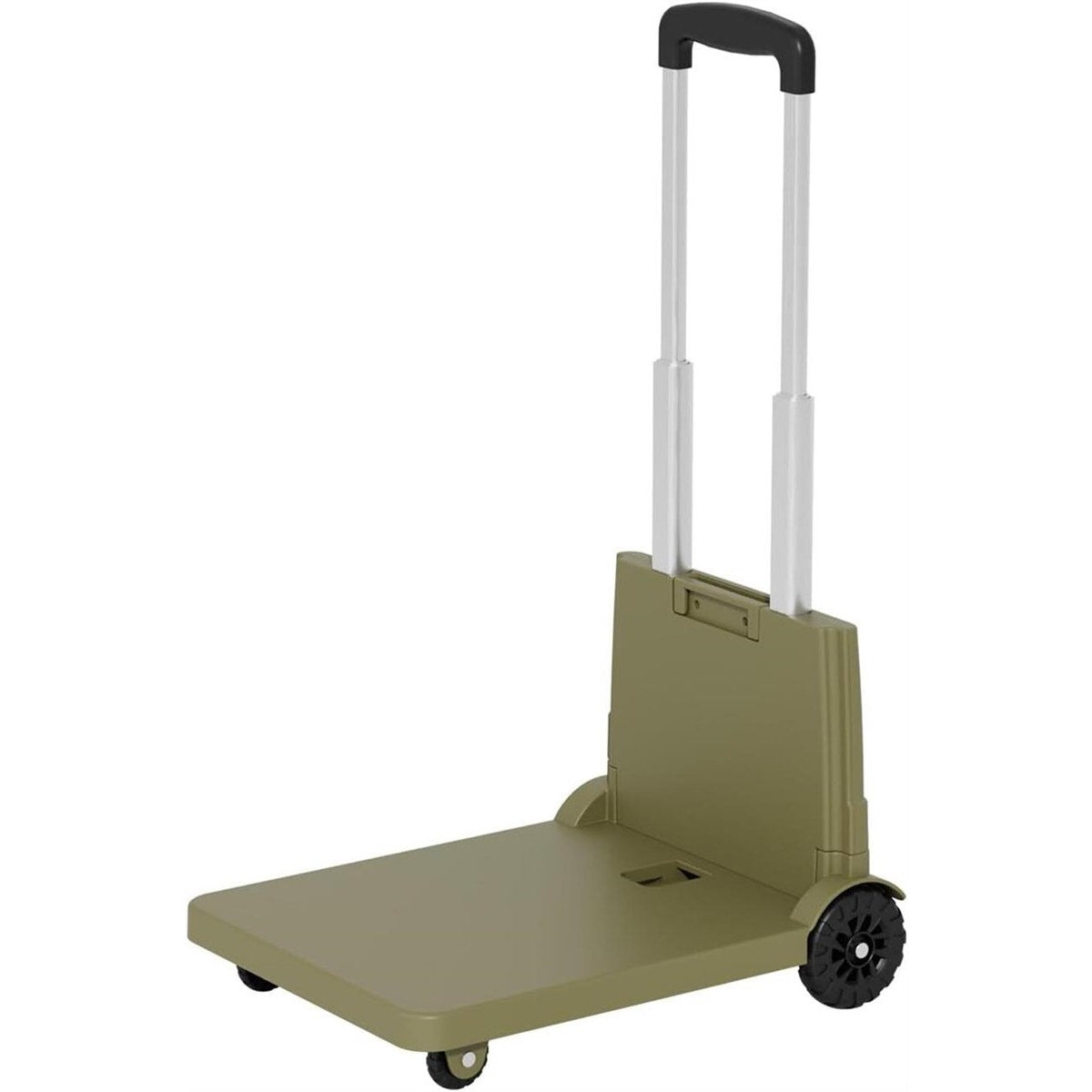 HD Folding Trolley Cart, 220 lb Cap., 4 Wheels, Bungee Cord, Telescopic Handle