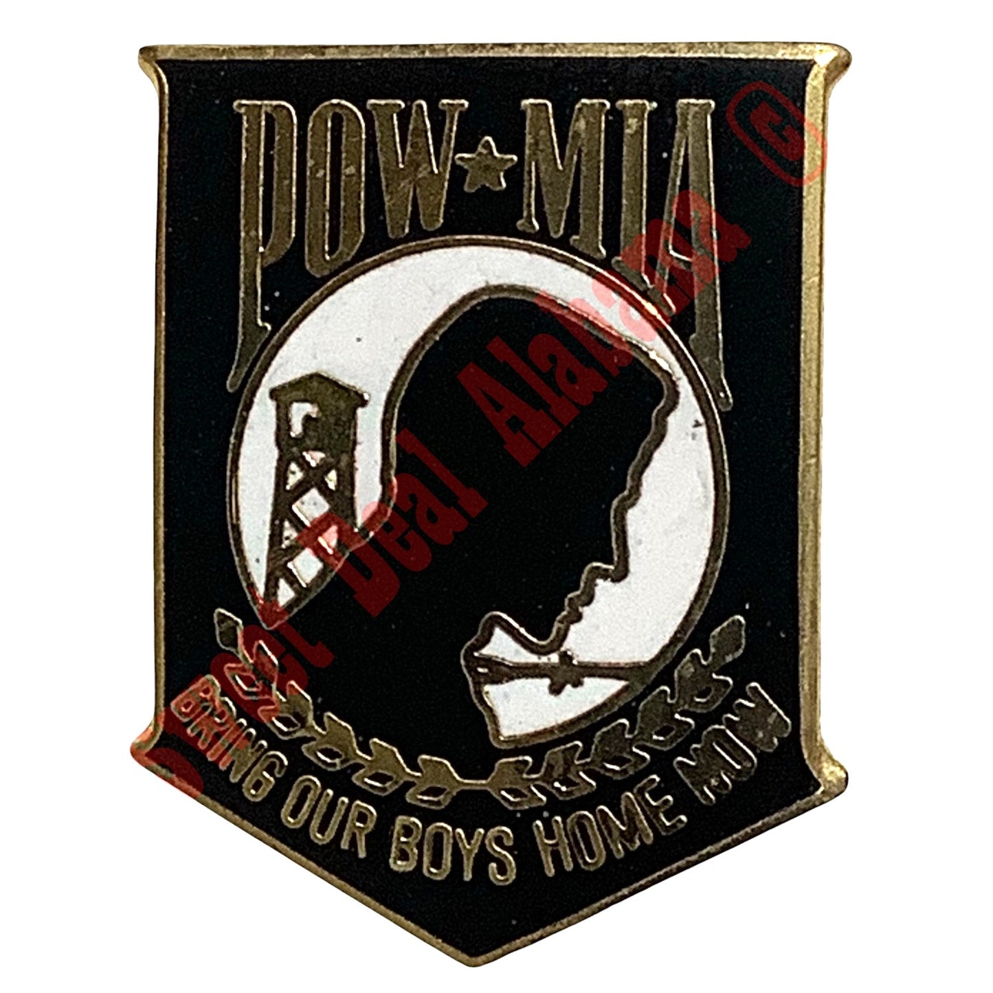 POW/MIA Banner Flag- Hat, Lapel or Tie Pin 1"H x 3/4"W "Bring our Boys Home Now"