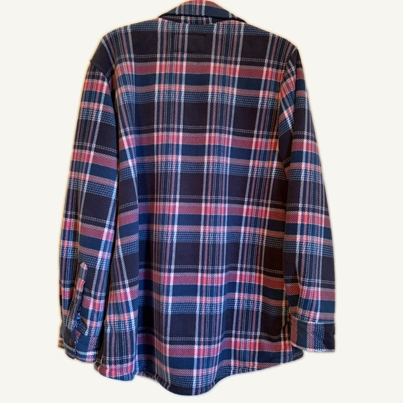 Modern Canvas XL Pink Blue Plaid Fleece Lined Flannel Jacket Shacket