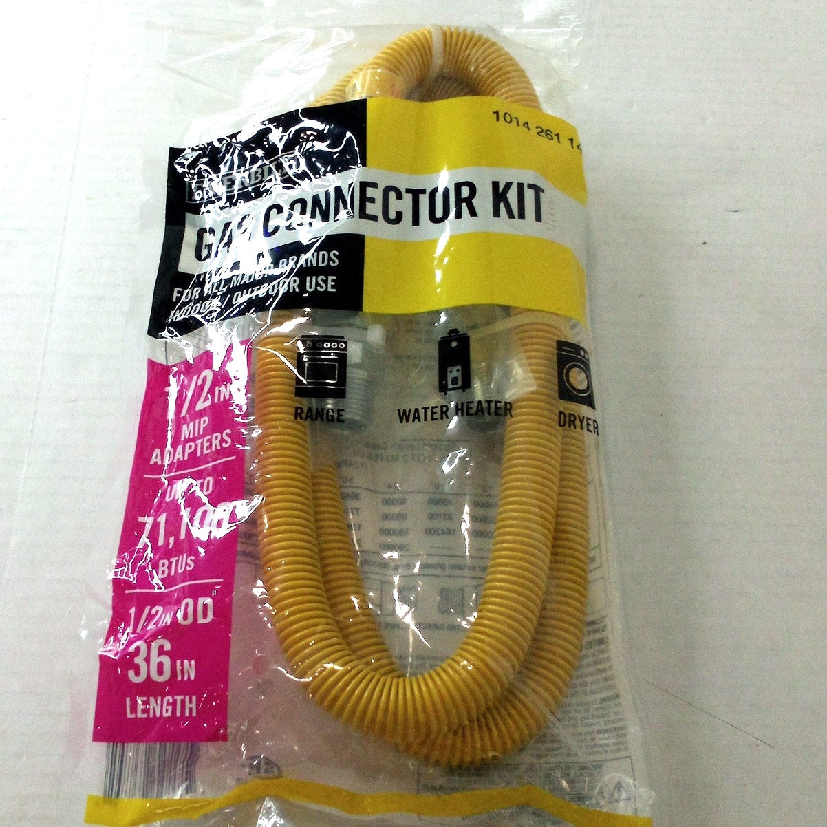 Everbilt Gas Connector – 1/2" MIP × 1/2" MIP – 36" – 71,100 BTU