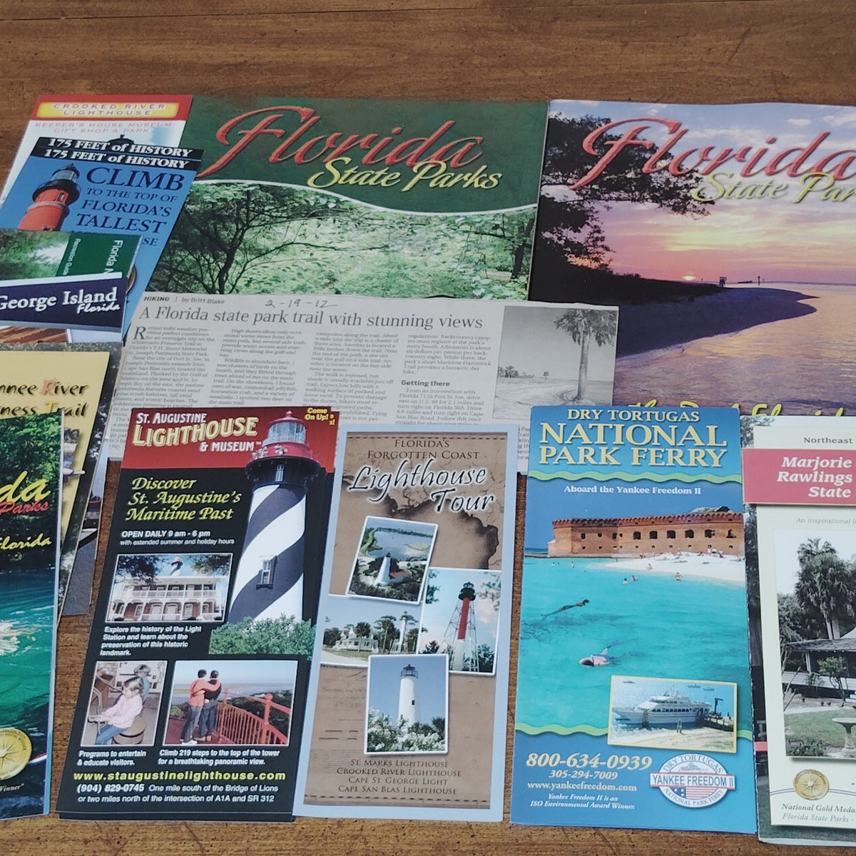Florida Travel Ephemera Lot: State Parks & Lighthouses Brochures 2009