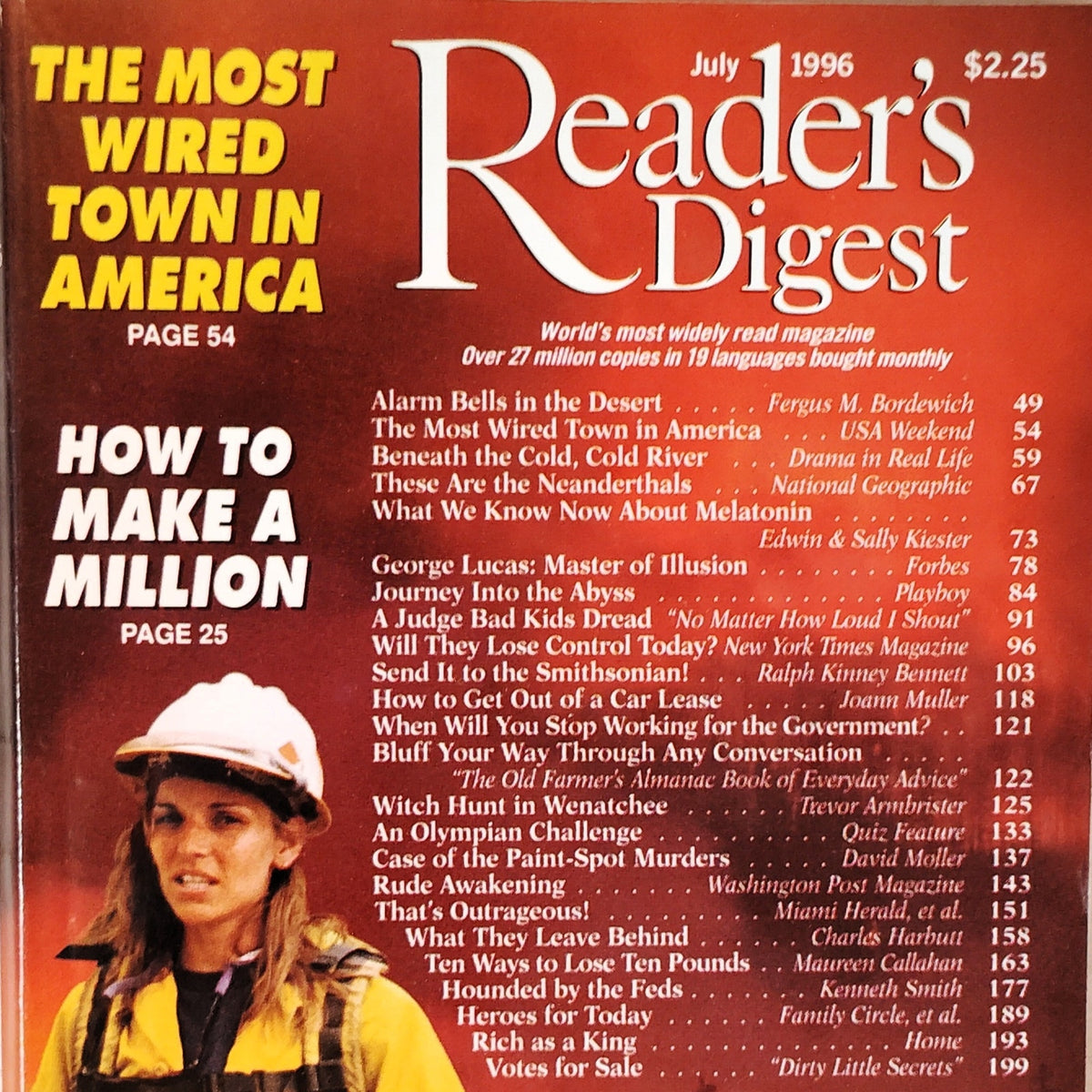Reader's Digest July 1996 Magazine - Fire on Storm King Mountain Vintage