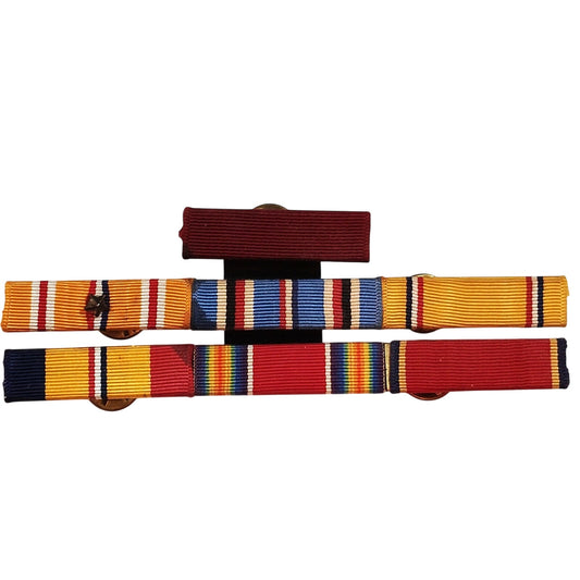 US Navy WWII 7-Place Mounted Military Ribbon Bar Rack - Pacific Veteran