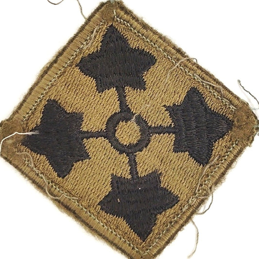 US Army 4th Infantry Division Subdued Patch Vietnam Era OD Sew‑On 2‑5/8"