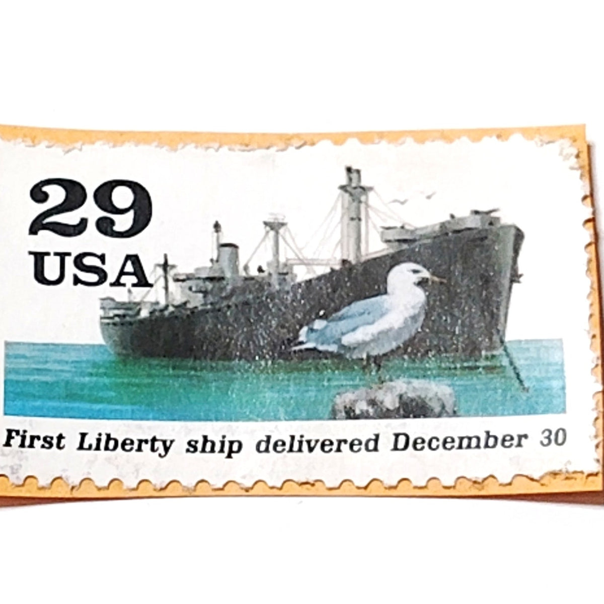 29 Cent USPS WWII Destroyer Reuben James Stamp Strip of 3 - Unused 1991 Issue