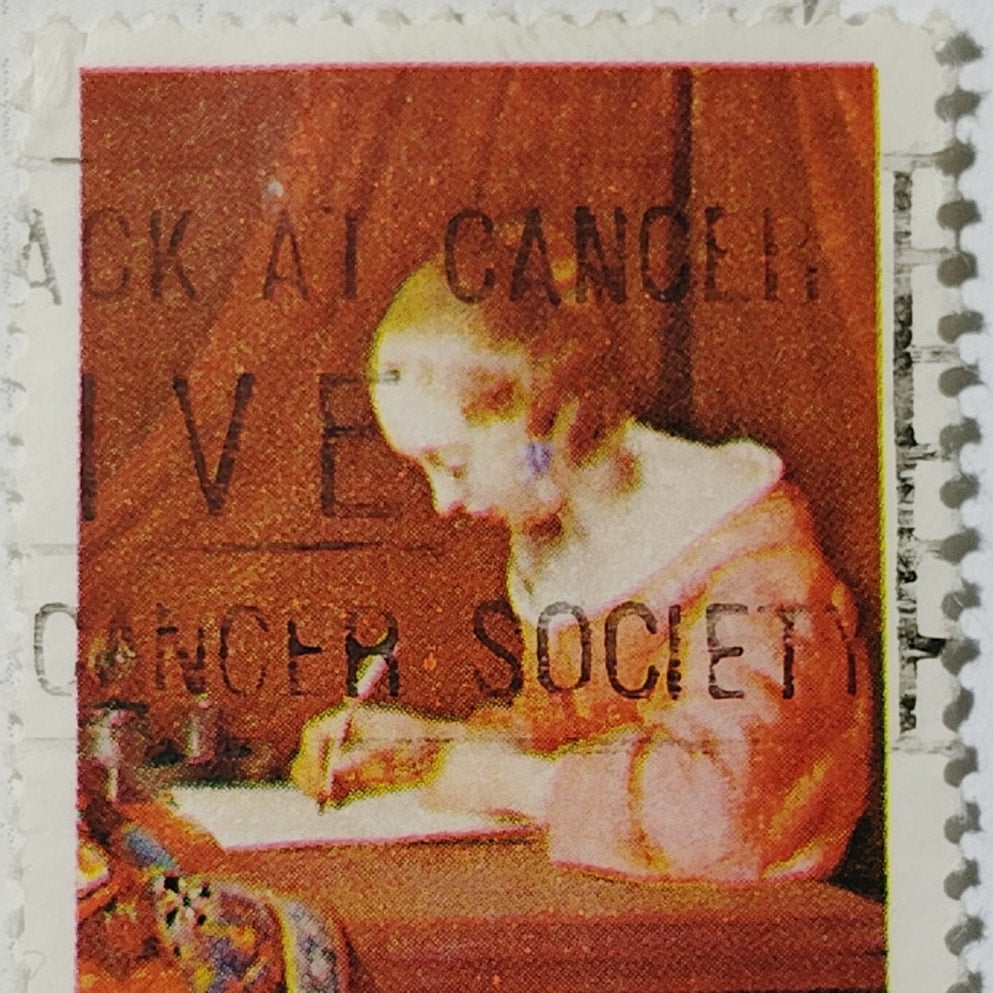 1974 US Postage Stamp Scott #1534 10c Gerard Terborch Lady Writing Used Canceled