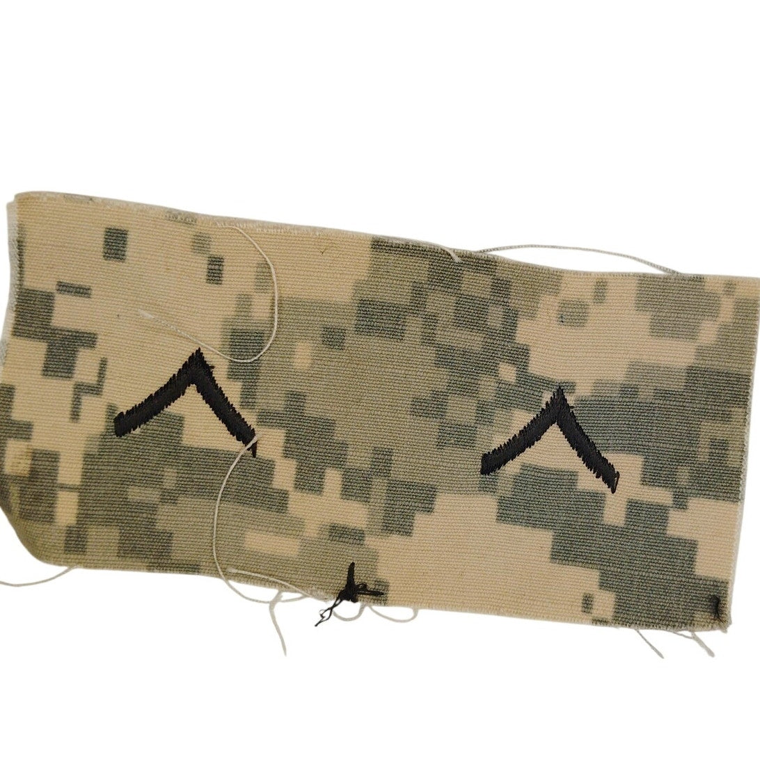 US Army PV1 E‑1 Subdued Rank Patch Strip Black on ACU UCP – Sew‑On 4‑1/4"