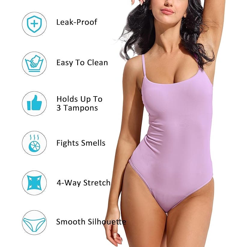 Beautikini One Piece Period Menstrual Leakproof Suit for Teens, Women, XXS (0)