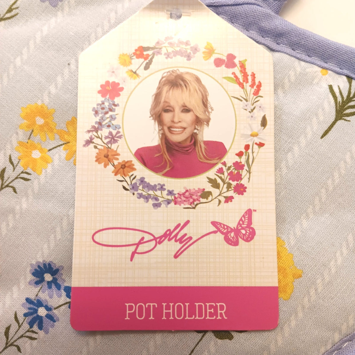 Dolly Parton Floral Butterfly Pot Holder Lavender Multi-color Kitchen New
