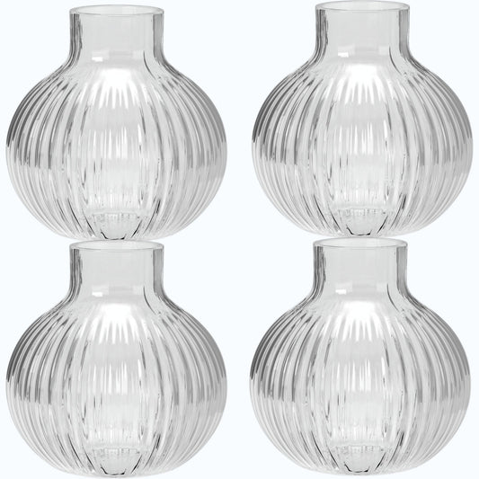 4‑Pack Round Glass Vase – Clear Glass – Room Essentials – 4.5" Tall × 4.5" Wide