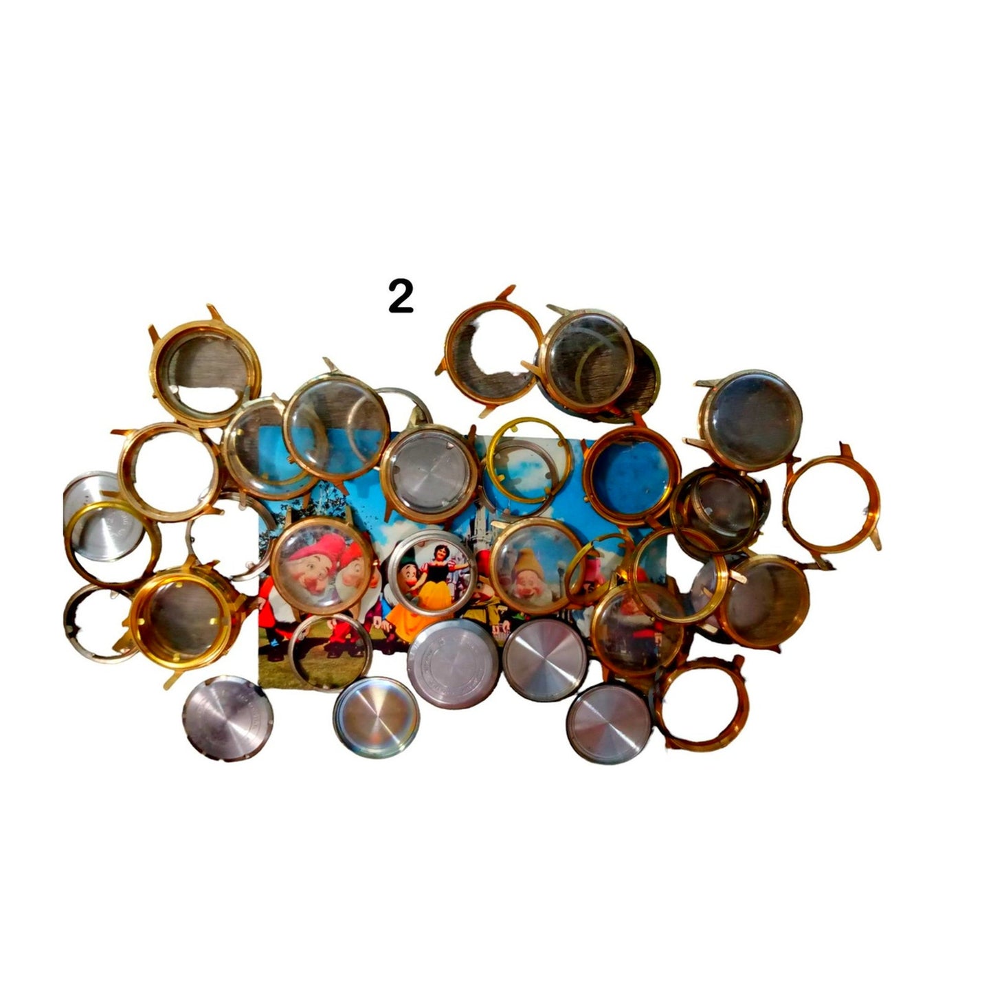 Steampunk Craft Supplies, Watch Cases, Bezels, Crystals, Backs - 8 oz Bag #4