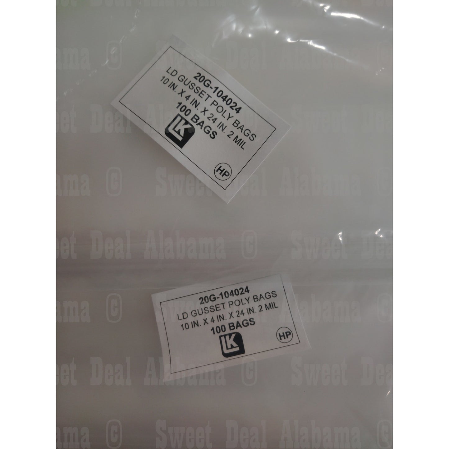 Gusseted Poly Bags 10"x4"x24" – 2 MIL LDPE, 200 Count, Clear Packaging Bags