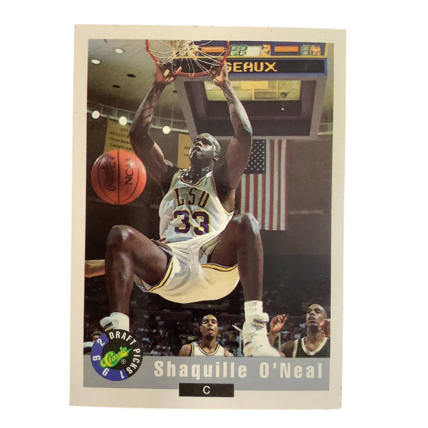 Shaquille O'Neal, LSU (C), Classics 1992 Draft Picks Card 1, EXC