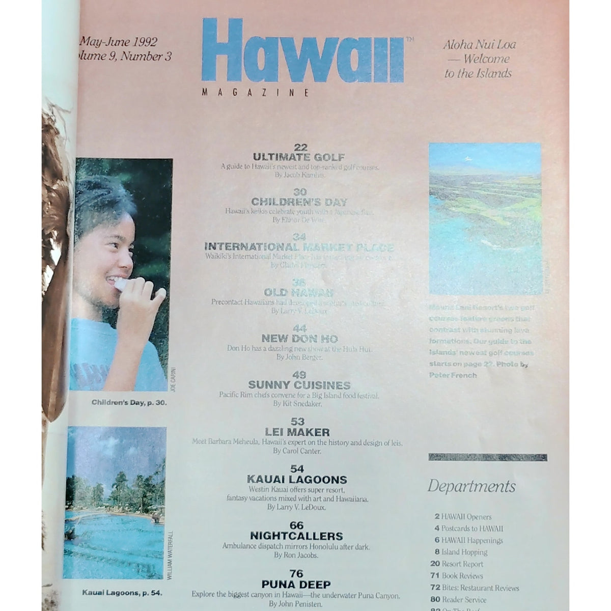 Vintage Hawaii Magazine - May-June 1992, Vol 9, Number 3 - Golf Course Cover