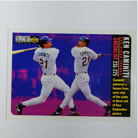 1996 Upper Deck Collector's Choice Ken Caminiti #363 Padres Checklist VG/EX
