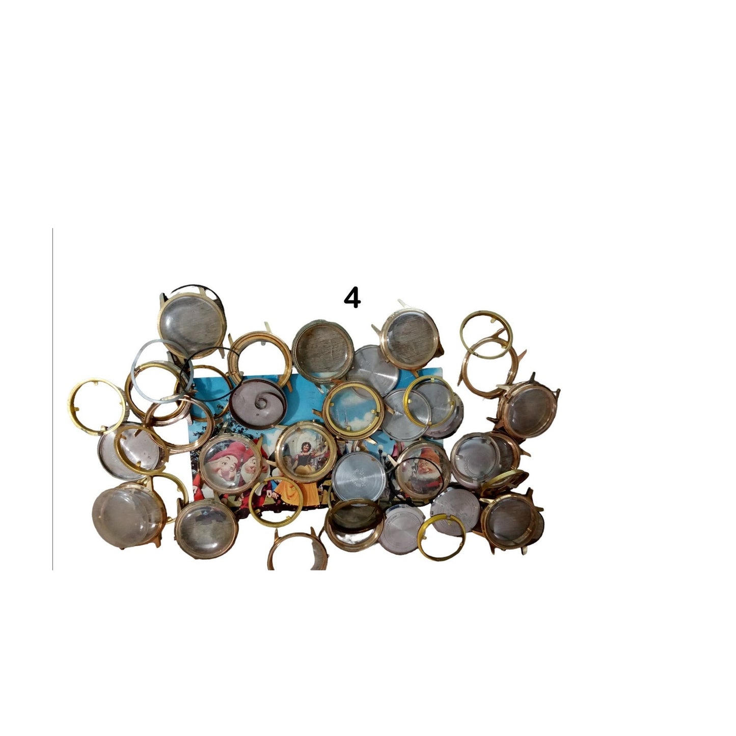 Steampunk Craft Supplies, Watch Cases, Bezels, Crystals, Backs - 8 oz Bag #2
