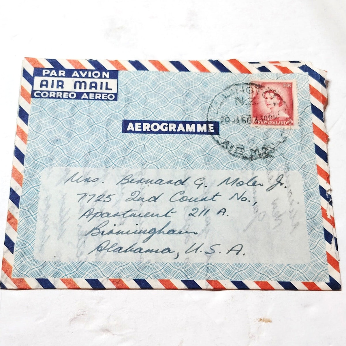 1960 New Zealand Crosby Aerogramme QEII 3d Stamp Wellington Air Mail Cover